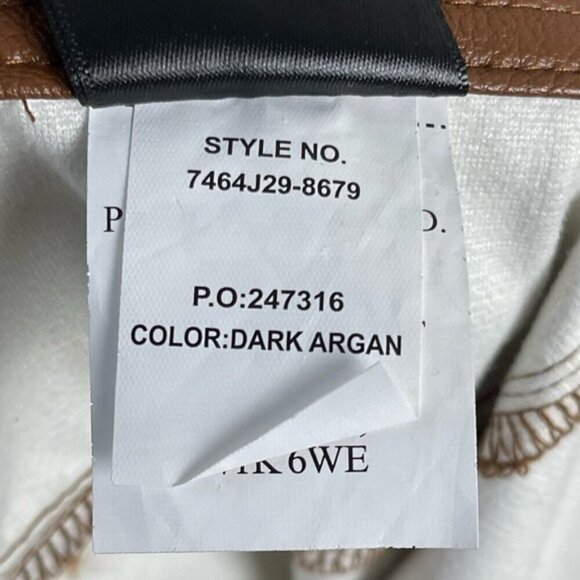 Paige Claudine Ankle Flare Jeans Faux Leather in Dark Argan size 28 NWOT - Picture 11 of 15